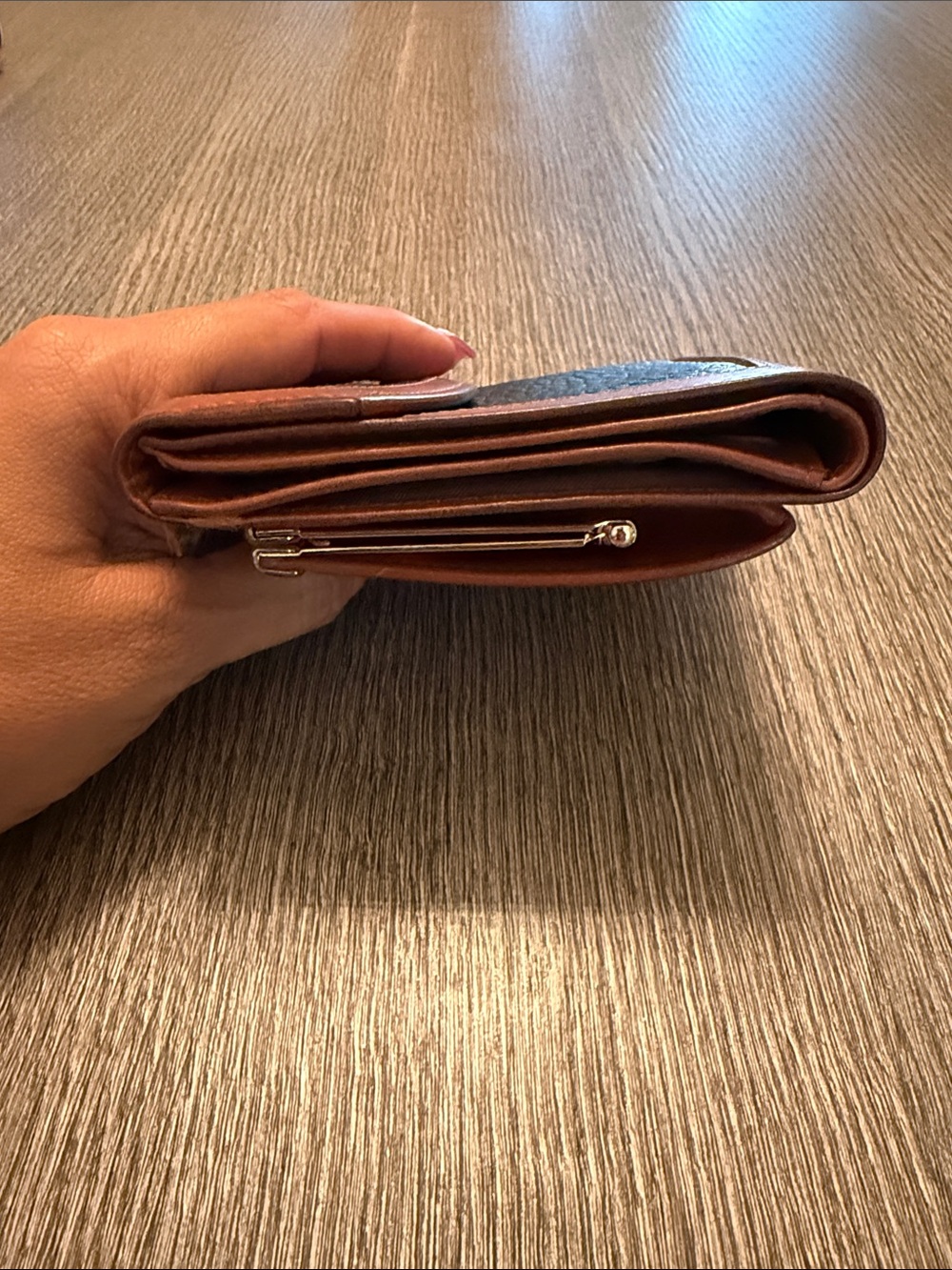 Dooney & Bourke Black and Brown Pebbled Leather Wallet - Picture 5 of 10